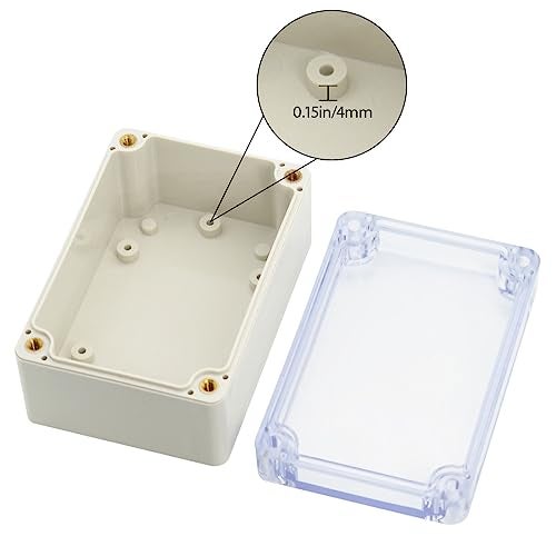 LeMotech ABS Plastic Junction Box Dustproof Waterproof IP65 Electrical Enclosure Box Universal Project Enclosure Grey with PC Transparent Clear Cover 3.9 x 2.7 x 2 inch(100 x 68 x 50 mm) - Image 4