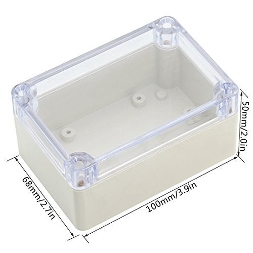 LeMotech ABS Plastic Junction Box Dustproof Waterproof IP65 Electrical Enclosure Box Universal Project Enclosure Grey with PC Transparent Clear Cover 3.9 x 2.7 x 2 inch(100 x 68 x 50 mm) - Image 2