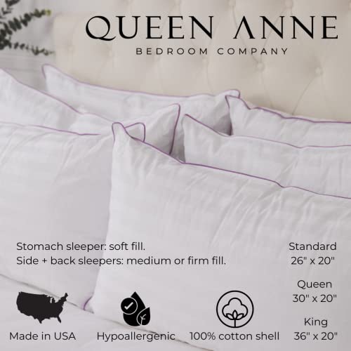 Queen Anne Hotel Collection Pillows – Luxury Down Alternative Bed Pillows (Queen Medium) – Ultimate Comfort, Hypoallergenic, Made in The USA - Image 4