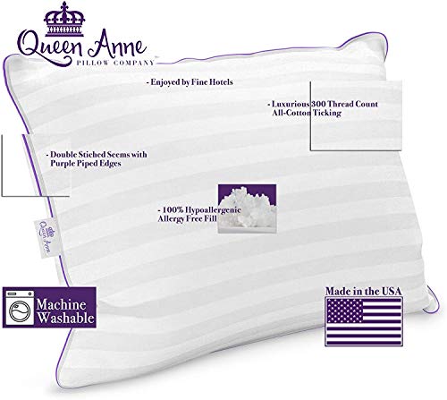 Queen Anne Hotel Collection Pillows – Luxury Down Alternative Bed Pillows (Queen Medium) – Ultimate Comfort, Hypoallergenic, Made in The USA - Image 5