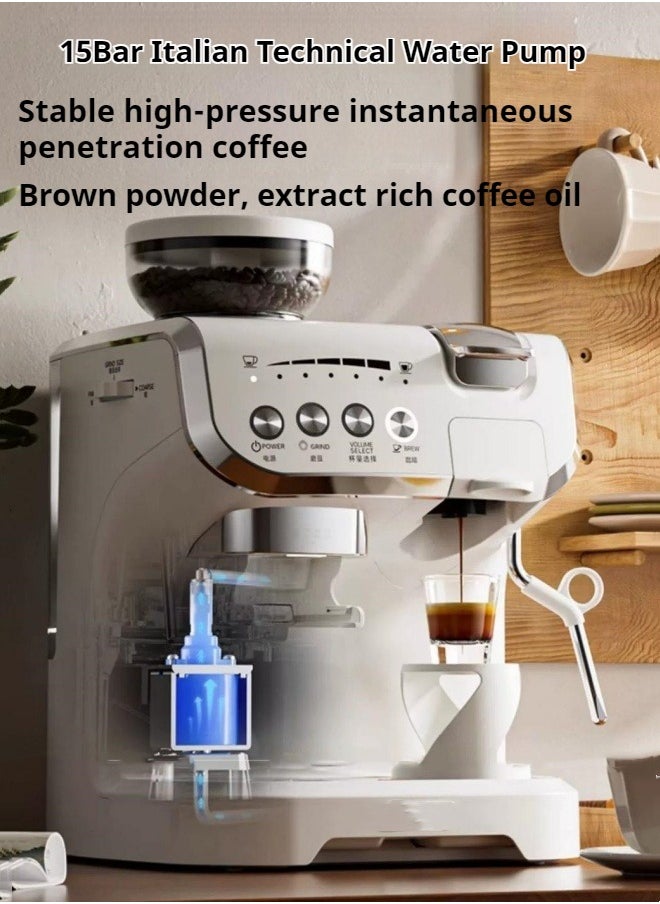 M MIAOYAN - New capsule coffee machine grinding multi -functional all -functional all -automatic home intention -style American grinding bean all -in -one coffee machine - Image 1