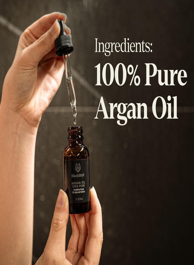 Black Wolf 100% Pure Argan Oil - Moisturizing & Rejuvenating Cold-Pressed Argan Oil for Hair, Face & Skin - Hydrating, Non-Greasy & Lightweight - Suitable for All Hair Types - 1 Fl Oz - Image 5