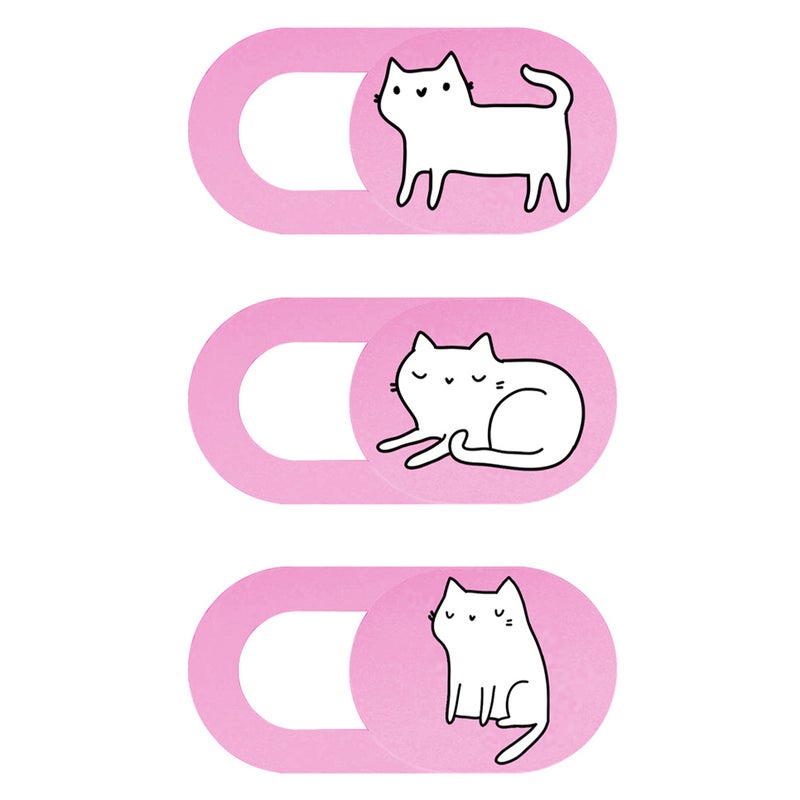 Smartphone Security Cover Webcam Slide Blocker Privacy Protection Pink Rectangular Chic For Laptop Camera 3Pcs - Image 1