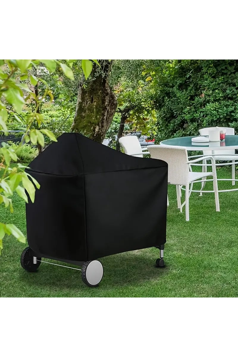 إيروريكس غطاء شواء أسود مقاوم للماء، قطعة واحدة، مقاس 123×65×101 سم، مناسب لشوايات ويبر بيرفورمر ديلوكس التي تعمل بالفحم مقاس 22 بوصة. - Image 1