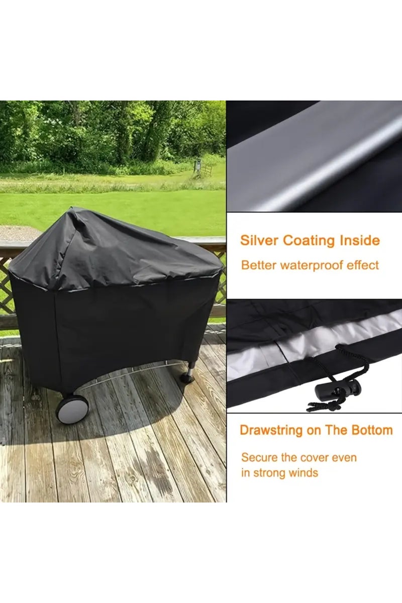 إيروريكس غطاء شواء أسود مقاوم للماء، قطعة واحدة، مقاس 123×65×101 سم، مناسب لشوايات ويبر بيرفورمر ديلوكس التي تعمل بالفحم مقاس 22 بوصة. - Image 3