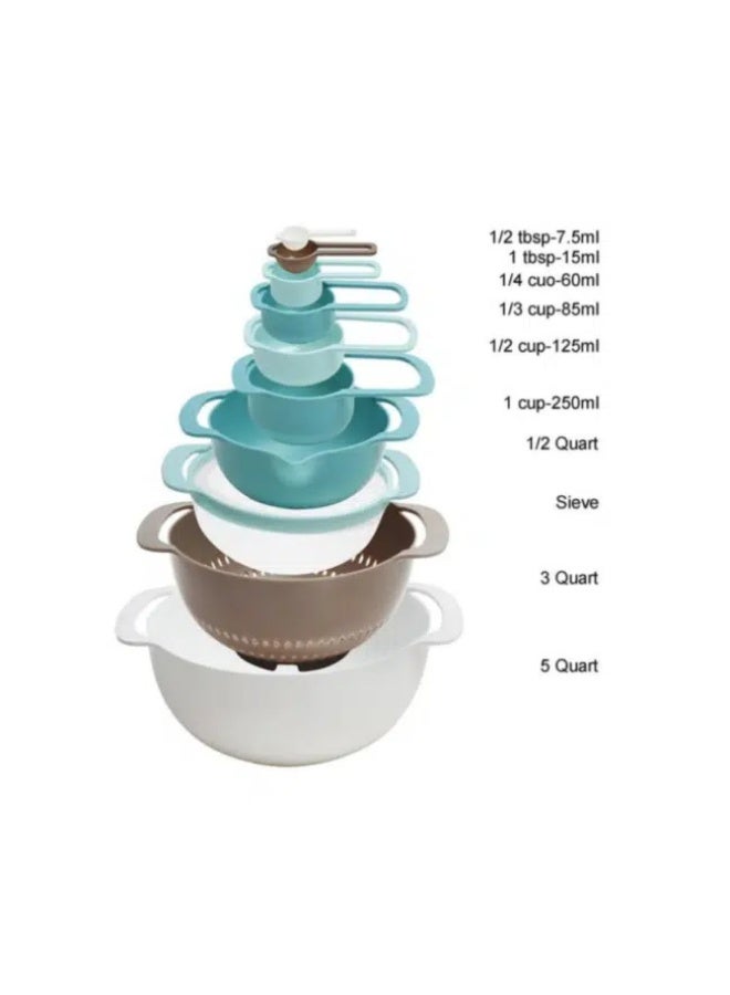 Danny Home 10-Piece Measuring & Mixing Bowl Set – Plastic Kitchen Set - Image 5