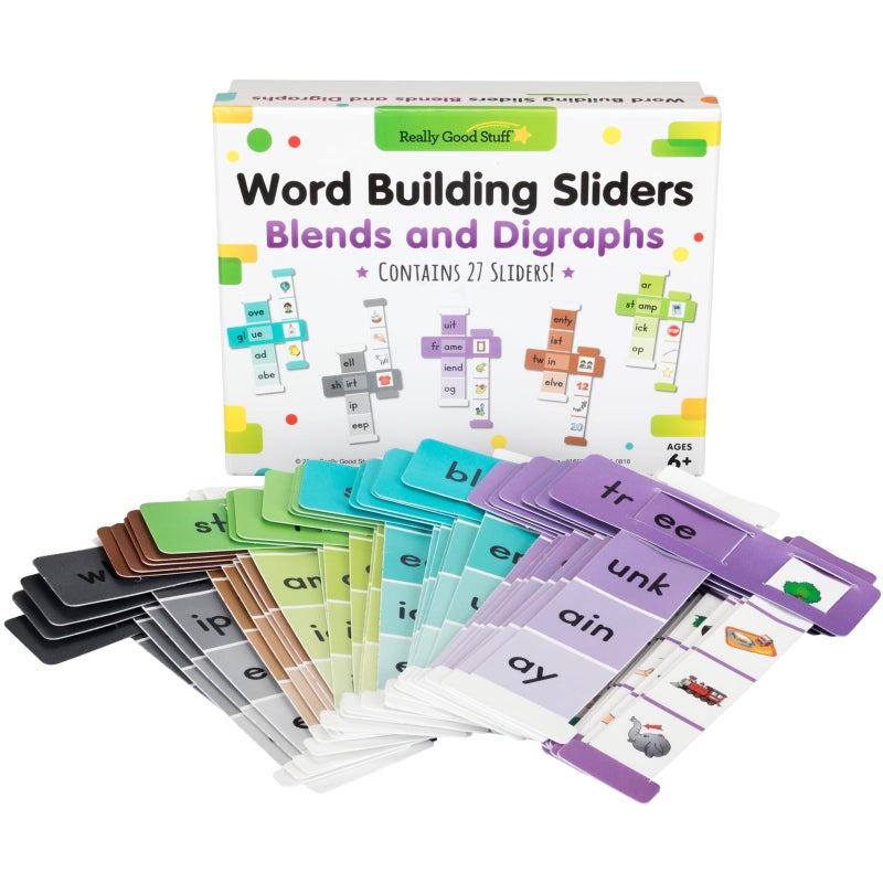 Really Good Stuff Word Building Sliders - Blends and Digraphs - Set of 27 l Phonics l ELA Learning Essentials l Gr 1-2 - Image 2