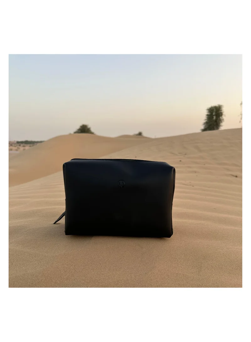 تحفة لوكس حقيبة سفر جلدية سوداء