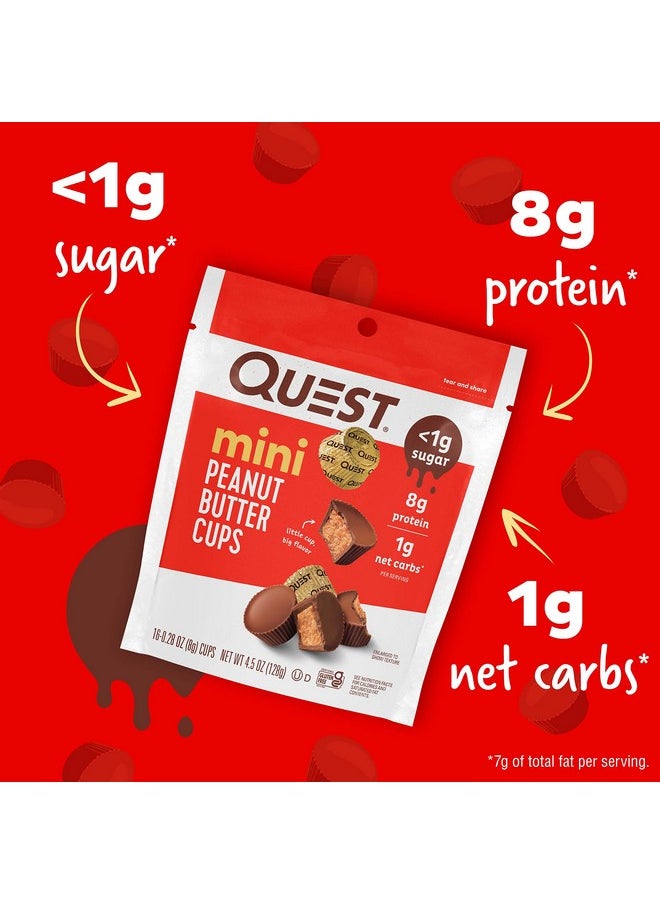 QUEST NUTRITION - Mini Peanut Butter Cups High Protein Low Carb Gluten Free 16 Count (Pack Of 3) - Image 1