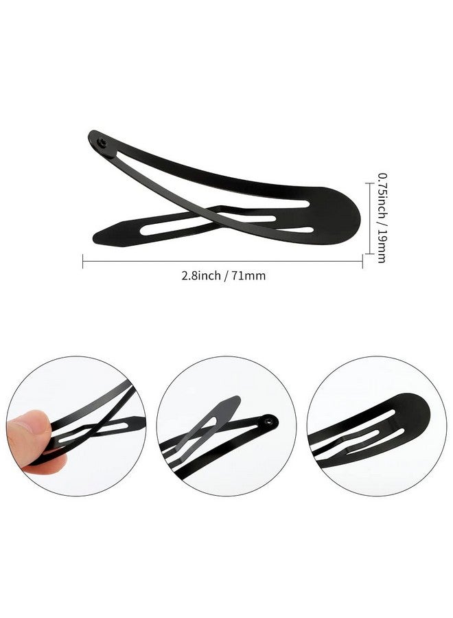 FASOTY 25 Pieces 2.8 Inch Large Snap Hair Clips No Slip Metal Clips Hair Barrettes For Women Hair Pins Hair Accessories Salon Supplies (Black) - Image 3