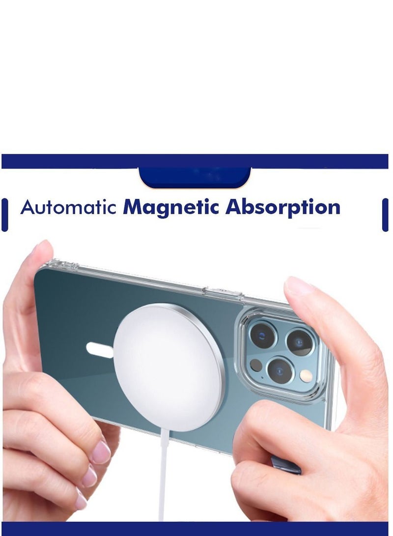 Clear Magnetic Case for iPhone 14 Pro Compatible with Magsafe Card Wallet & Wireless Chager, Screen & Camera Protection Shockproof Magsafe Cover for Apple iPhone 14 Pro  - Image 3