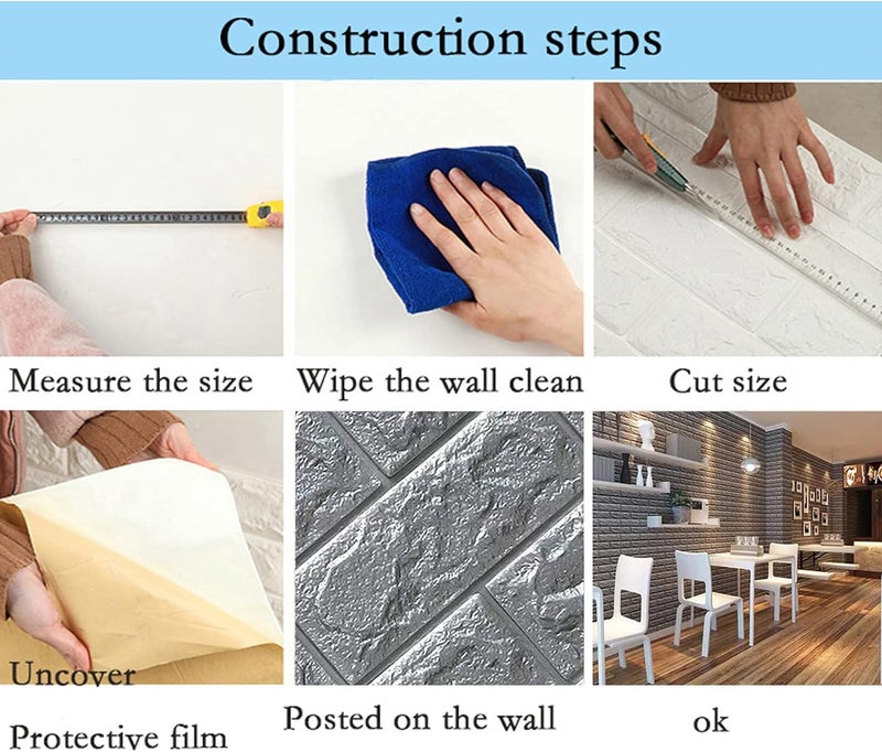 Rylan Self-Adhesive Waterproof PE Foam 3D Wall Panels Wallpaper Sticker for Bathroom, Living Room, and Home Decoration (70 x 77cm, Appx. 5.8Sq Feet)-1 Piece - Image 4