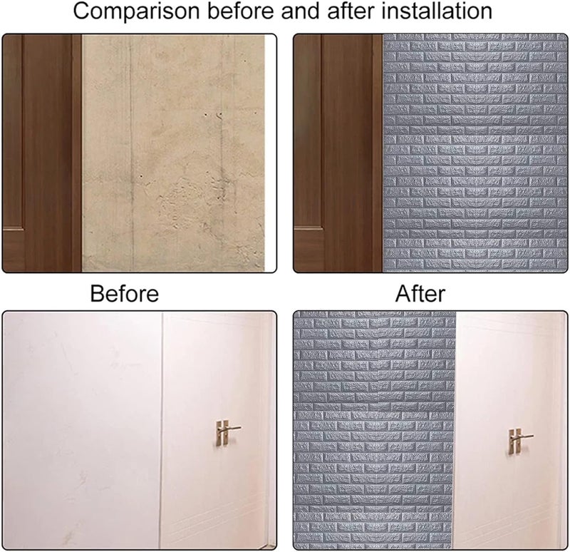 Rylan Self-Adhesive Waterproof PE Foam 3D Wall Panels Wallpaper Sticker for Bathroom, Living Room, and Home Decoration (70 x 77cm, Appx. 5.8Sq Feet)-1 Piece - Image 3