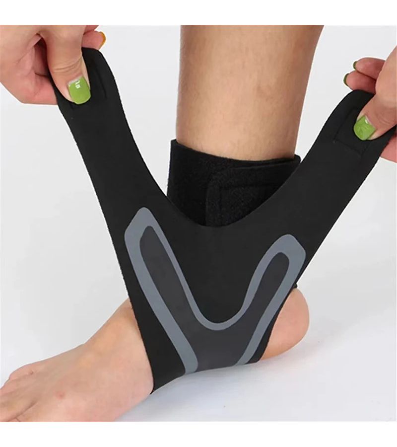 Black L Ankle Support Brace Elasticity Adjustment Foot Bandage for Sprain Prevention - Image 5