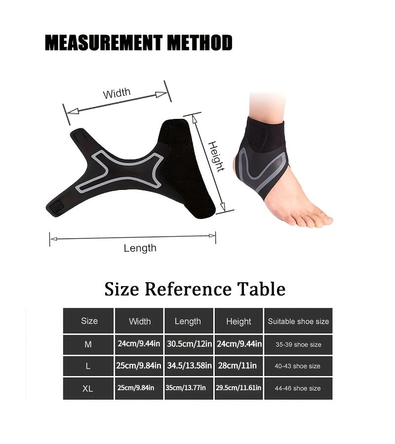 Black L Ankle Support Brace Elasticity Adjustment Foot Bandage for Sprain Prevention - Image 2