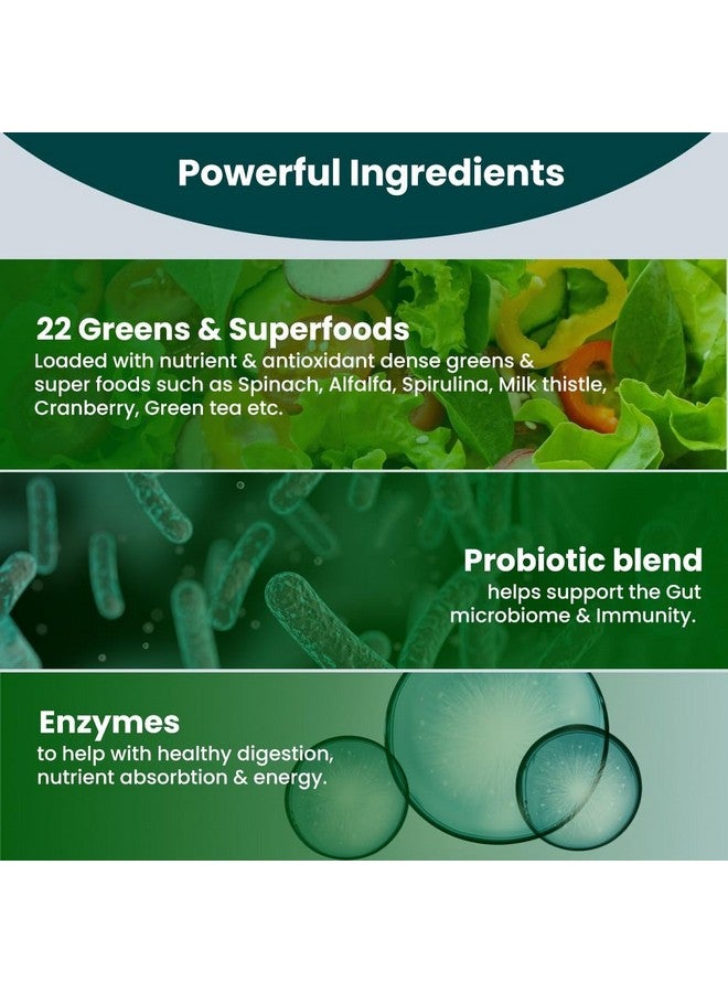 Rooted Active's Super Green Tablets for Men & Women | Comprehensive Daily Supplement with 22+ Vital Greens, 1 Billion Probiotics | 5 Enzymes | Supports Gut Health, Energy, Immunity (60 Tablets) - Image 2