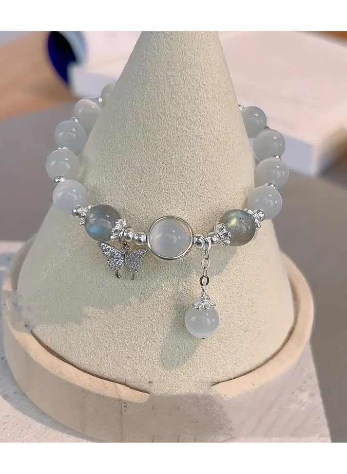 Home Clearance Sale [Popular Choice] 1pc Elegant Butterfly Charm Bracelet with Beads - Glass Crafted, Fashionable White Design, Ideal Gift for Girlfriend or Best Friend, Small Niche Design, Transfer Beads - Image 3