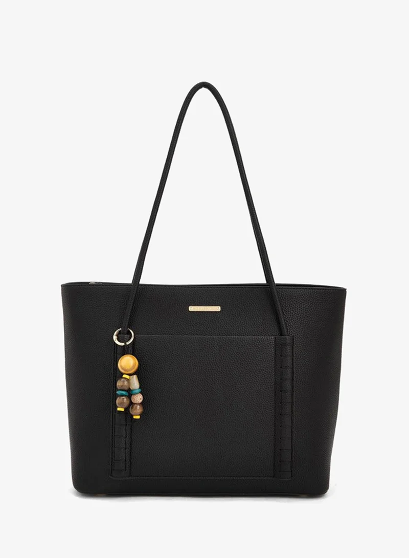 سيليست Textured Tote Bag With Bag Charm