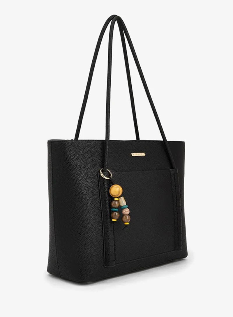 سيليست Textured Tote Bag With Bag Charm