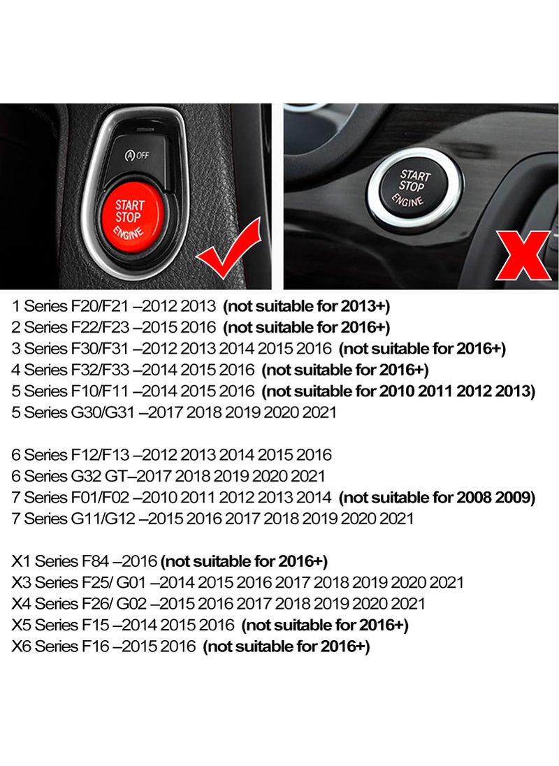Jaronx Jaronx Sports Red Start Stop Engine Switch Button Compatible with BMW,Power Ignition Start Stop Button Replacement(Compatible with BMW 1 2 3 4 5 6 7 X1 X3 X4 X5 X6/F30 F10 F01 F15 G01 G30 G31 G11 G12)  - Image 3