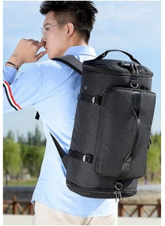 roaiss Anti theft Duffel Bag Independent Shoe Warehouse Backpack for Men Outdoor Travel Sports Gym Black  - Image 2