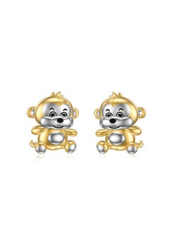 WINNICACA Monkey Earrings Sterling Silver Monkey Gifts Cute Animal Monkey Stud Earrings Monkey Jewelry For Teens Birthday  - Image 1