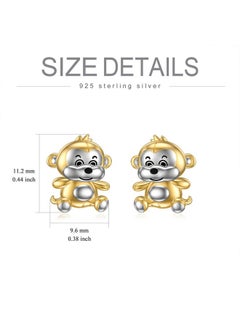 WINNICACA Monkey Earrings Sterling Silver Monkey Gifts Cute Animal Monkey Stud Earrings Monkey Jewelry For Teens Birthday  - Image 5