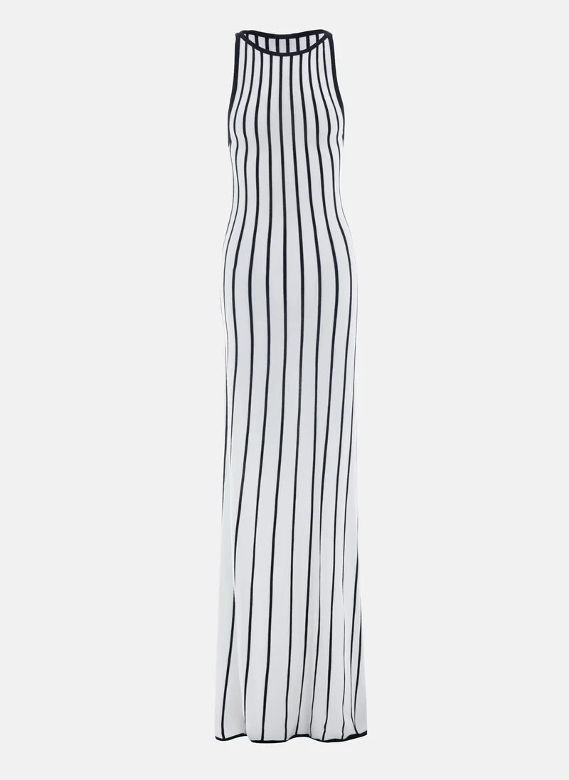Lichi Wide-striped jersey maxi dress