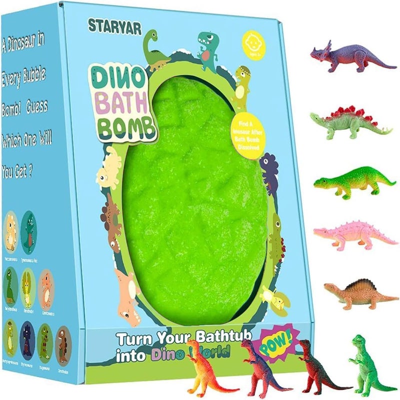 STARYAR Bath Bombs for Kids with Surprise Toys Inside, Kids Christmas Gifts, Stocking Stuffers for Kids Boys, XXXL Dinosaur Egg Bubble Bath Bombs Gift Set, Dino Eggs Toys for Boys 3 4 5 6 7 - Image 1