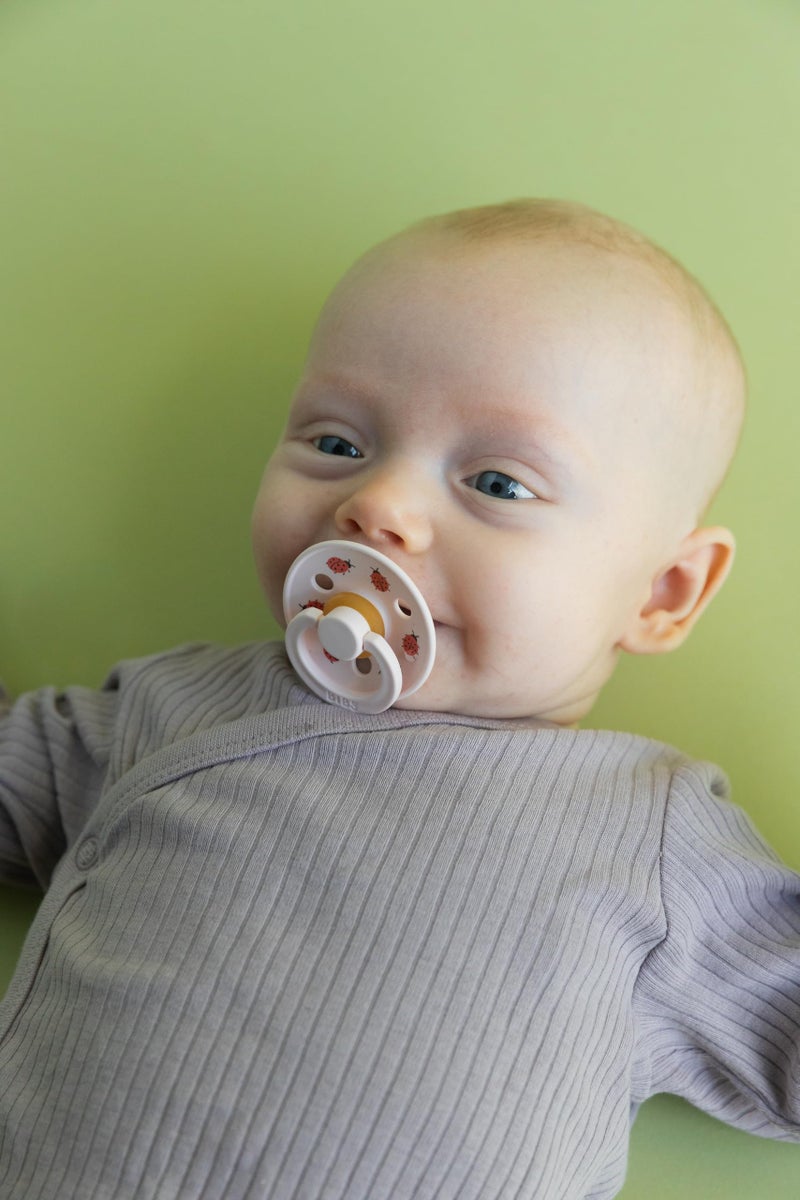 BIBS Studio Soother 2-Pack, BPA Free Dummy Pacifier, Round Nipple. Natural Rubber Latex, Made in Denmark, Size 2 (6-18 Months), Sage/Pale Butter - Image 5