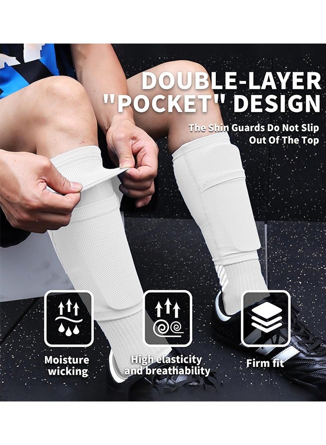 Generic Kids Youth Soccer Shin Guards, Shin Pads and Shin Guard Sleeves, 1 Pair Of Calf Guard Socks And 1 Pair Of Football Shin Guards, for 6 -15 Years Old Boys and Girls for Football Games, EVA Cushion Protection Reduce Shocks and Injuries(size:M) - Image 3