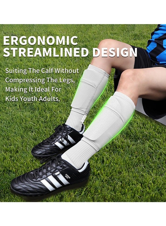 Generic Kids Youth Soccer Shin Guards, Shin Pads and Shin Guard Sleeves, 1 Pair Of Calf Guard Socks And 1 Pair Of Football Shin Guards, for 6 -15 Years Old Boys and Girls for Football Games, EVA Cushion Protection Reduce Shocks and Injuries(size:M) - Image 4