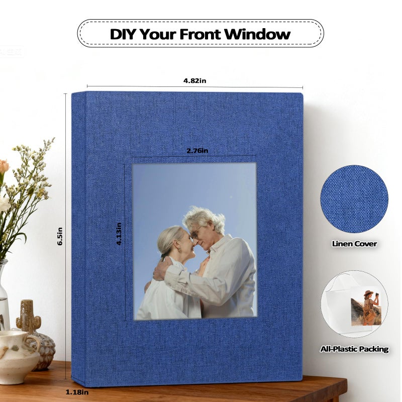 Popotop 2 Pack Photo Album 4x6 Pictures, Small Linen Slip-in Photo Albums Book for 80 Photos with 40 Pockets, Birthday Gifts for Women Mom Family Baby - Image 4