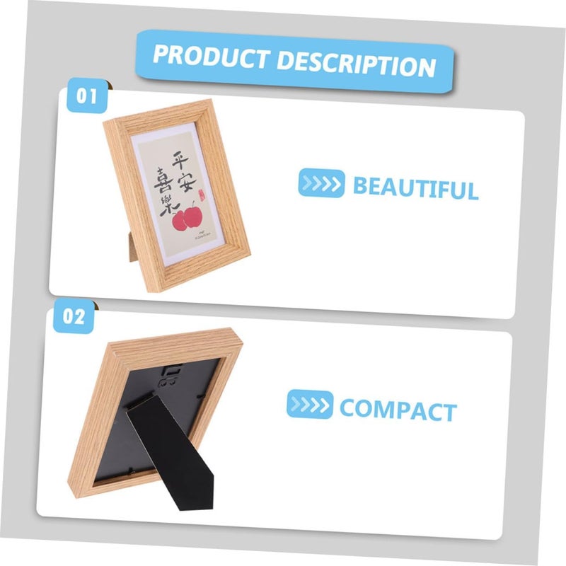 Wood Photo Frame Set 2pcs 6-inch Mdf Tabletop and Wall-mount Picture Frames 10x15cm Vintage Wooden Photo Display for Home Décor - Image 5