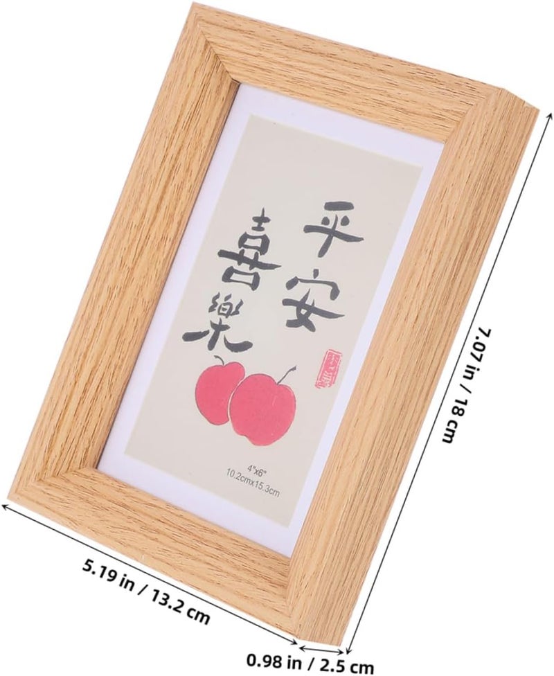 Wood Photo Frame Set 2pcs 6-inch Mdf Tabletop and Wall-mount Picture Frames 10x15cm Vintage Wooden Photo Display for Home Décor - Image 2