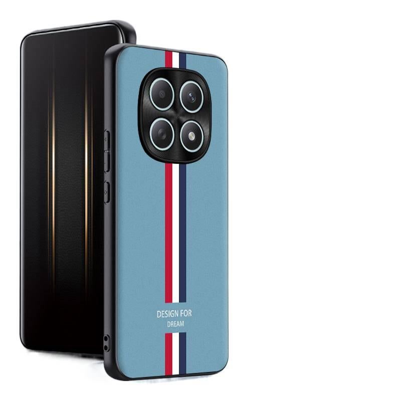 LS غطاء واقي، حماية من السقوط, تغطية كاملة، Cyan ملمس جلد، مقاوم للصدمات لـ Redmi Note 14 باللون الأحمر - Image 1