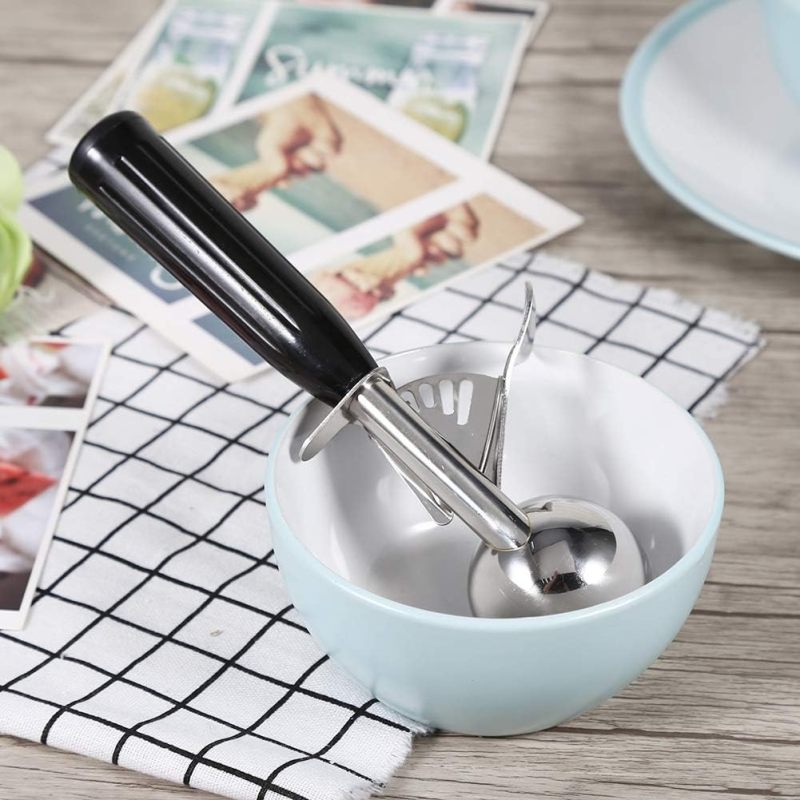 Ice Cream Scoop 4.7cm Food-grade Stainless Steel Non-slip Plastic Handle - Easy-release Lever Multi-purpose Scoop for Home Kitchen, Dessert Shop, Café, Restaurant - Image 2