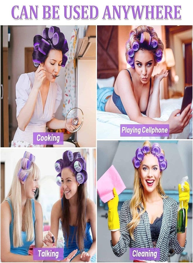 Tonity بكرات تجعيد الشعر بدون حرارة من تونيتي للنساء والفتيات، بكرات تجعيد الشعر بدون حرارة للنساء، بكرات تجعيد شعر جامبو ذاتية التثبيت، مجموعة بكرات تجعيد الشعر مكونة من 18 قطعة مع مشابك ومشط - مجموعة لف الشعر مكونة من 25 قطعة - Image 5