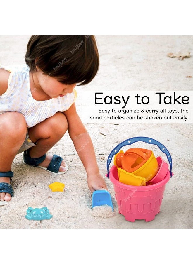 بيبي مجموعة ألعاب شاطئية لبناء قلعة رملية من بايبي للأطفال، ألعاب قلعة رملية للشاطئ - مجموعة ألعاب أنشطة وأداة بستنة مع دلو | ألعاب أطفال | ألعاب شاطئية من 3 إلى 10 سنوات (6 قطع) متنوعة - Image 3