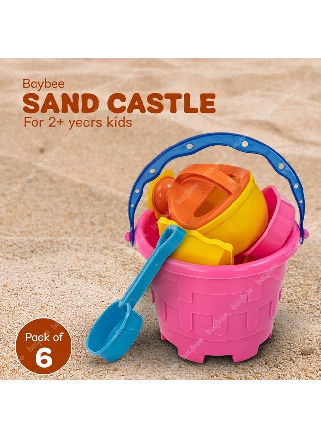 بيبي مجموعة ألعاب شاطئية لبناء قلعة رملية من بايبي للأطفال، ألعاب قلعة رملية للشاطئ - مجموعة ألعاب أنشطة وأداة بستنة مع دلو | ألعاب أطفال | ألعاب شاطئية من 3 إلى 10 سنوات (6 قطع) متنوعة - Image 2