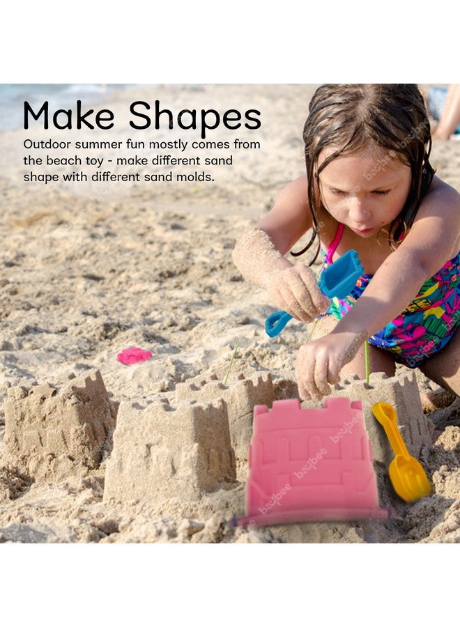بيبي مجموعة ألعاب شاطئية لبناء قلعة رملية من بايبي للأطفال، ألعاب قلعة رملية للشاطئ - مجموعة ألعاب أنشطة وأداة بستنة مع دلو | ألعاب أطفال | ألعاب شاطئية من 3 إلى 10 سنوات (6 قطع) متنوعة - Image 4