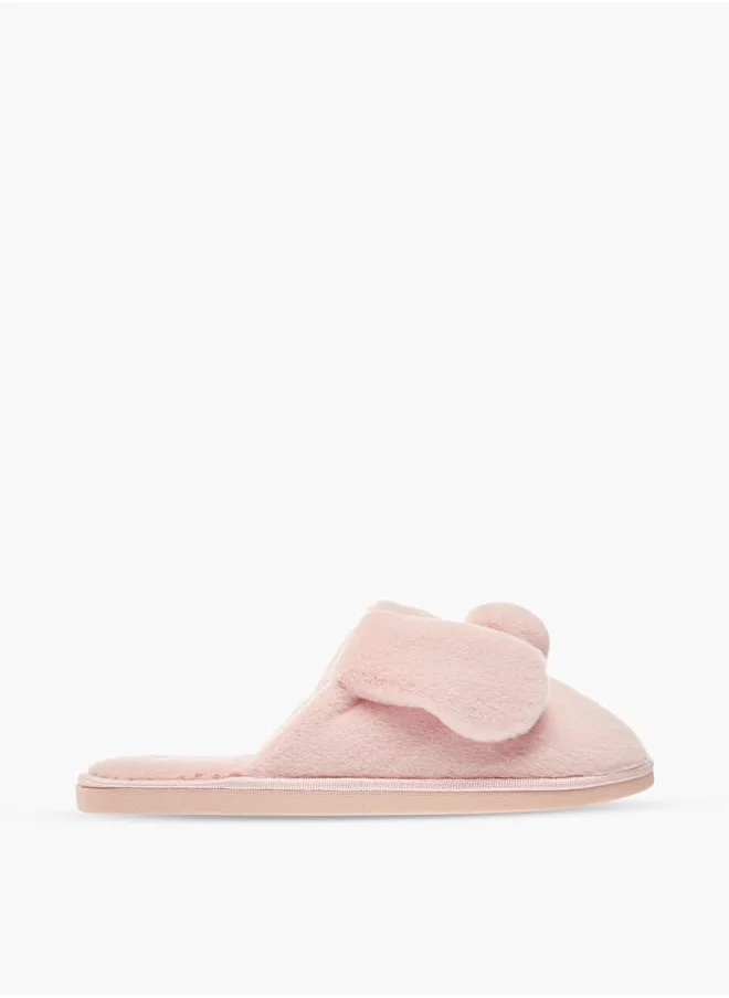 لو كونفورت Womens Ear Applique Slip-On Bedroom Mules