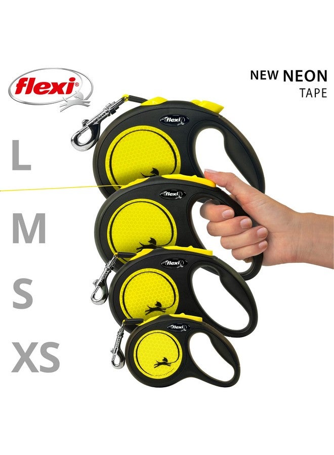 FLEXI New Neon Tape Retractable Dog Leashes for Medium Dogs Upto 55 lbs. - 16 ft., Neon Yellow/Black | Tangle Free Pet Walking Leash with One-Handed Brake, Pause, Lock|German Quality Product - Image 5