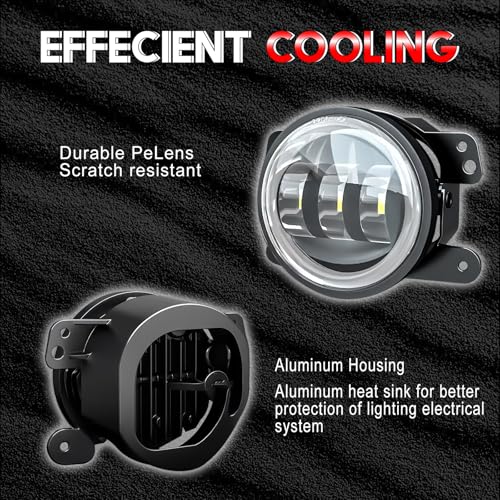 MNWHUC Fog Lights 4 inch OEM 195989003 For DODGE CHARGER 2011-2014 Front Bumper Driver&Passenger Left Right Fog Lights Lamps, with Turn signal lamp and DRL,Super Bright 6000K cool white Beam, 2-Pack. - Image 3
