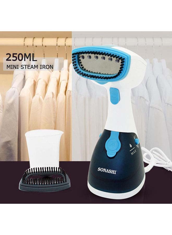 سوناشي جهاز كي الملابس بالبخار يدوي محمول 250 ml 1100 W SGS-315 أزرق/ أبيض - Image 5