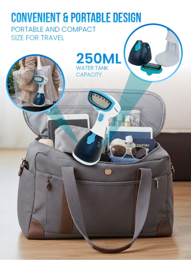 SONASHI Portable Handheld Garment Steamer|1100W| 250 ML| Upto 15g/min Continuous Powerful Steam |60 Sec Fast Heat-up| Ultra Easy Wrinkle Remover| Travel-Friendly |Removable Fabric Brush |SGS-315 Blue/White 250 ml 1100 W 250 ml 1100 W SGS-315 Blue/White - Image 5