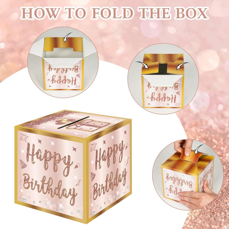 Birthday Gift Money Box: Pink Durable Corrugated Paper - Surprise Pull-Out Design Cash Gift for Birthday Loved Ones - Image 3