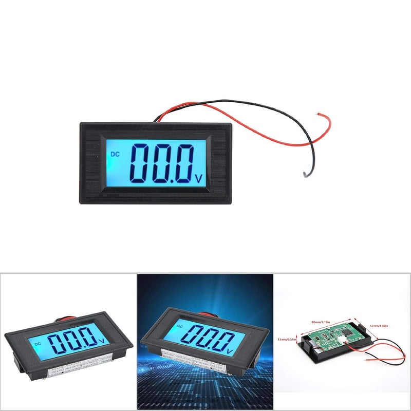 مناسب للاستخدام الداخلي والخارجي شاشة LCD رقمية، مقياس جهد ثنائي الأسلاك، إضاءة خلفية زرقاء لسهولة القراءة (مغلق نصفياً DC7V-30V) جودة موثوقة متكرر جودة عالمية موفر للجهد أثناء الاستخدام - Image 3