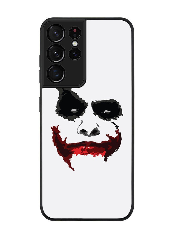 Stylizedd Rugged Black edge case for Samsung Galaxy S21 Ultra 5G Slim fit Soft Case Flexible Rubber Edges Anti Drop TPU Gel Thin Cover - Joker Grin - Image 1