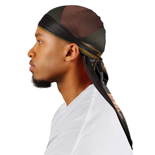 Superstitch Supersilky Ultra Silky Durag x Wavebuilder | 30+ Styles Premium Designer Durags for Men | 360 Waves |Camo Camouflage (Five Star) - Image 1